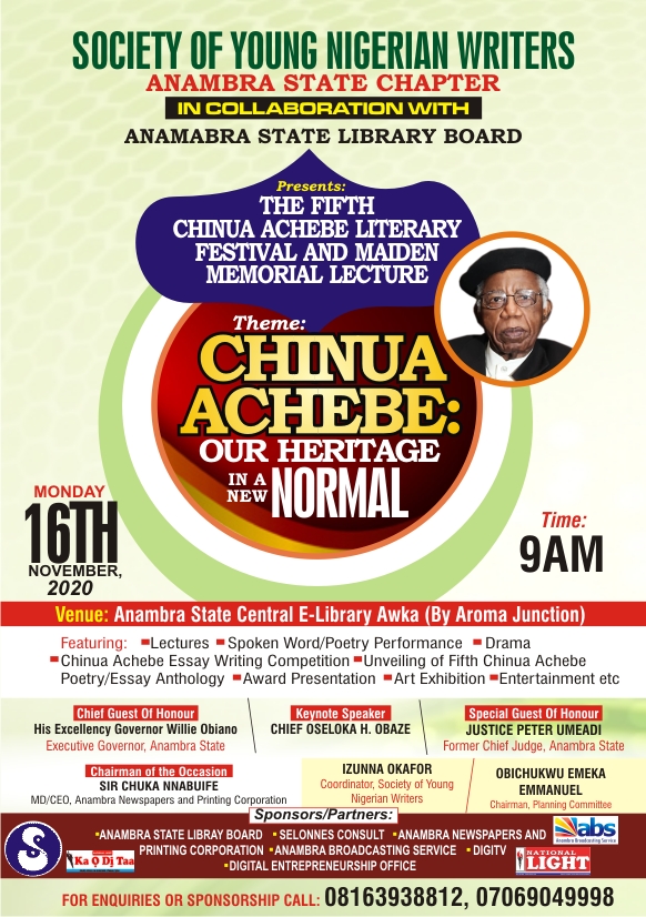 2020 Chinua Achebe Literary Festival And Maiden Memorial Lecture