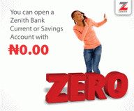 Zenith Bank zero account